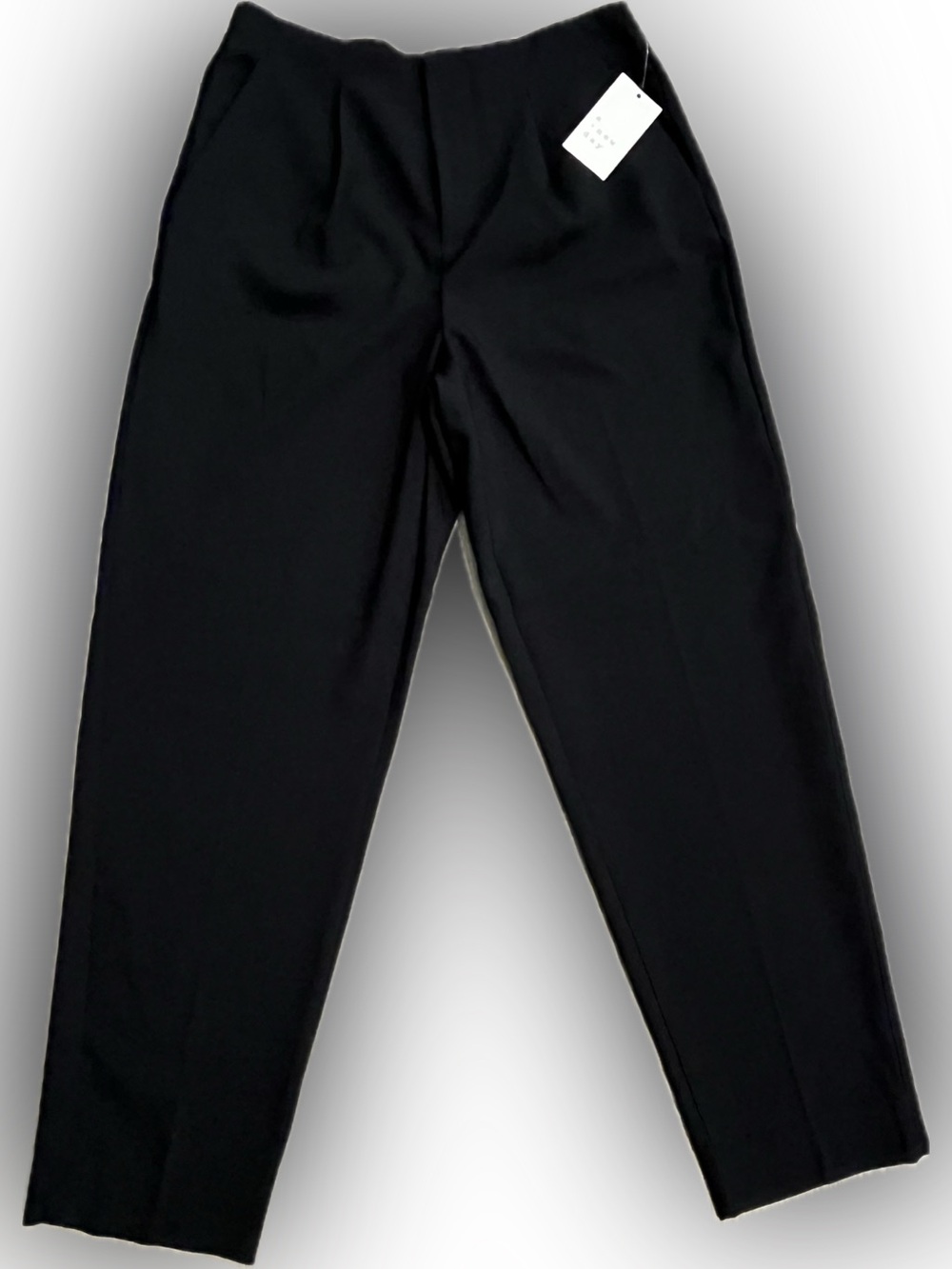 A New Day Black Pleated Ankle Dress Pants 6 Stretch - Picture 2 of 7